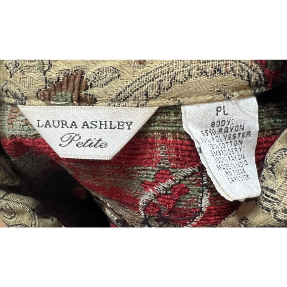Laura Ashley Petite Women's Brocade Button Down Floral Tapestry Blazer Jacket PS - Picture 6 of 7
